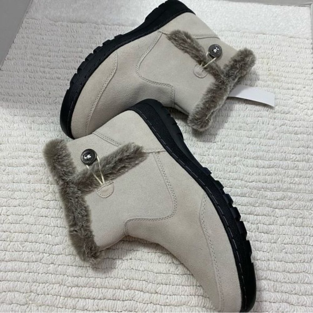 KHOMBU Winter Boots Ankle Booties Size 10 M Women’s‎ Color Cream - Picture 2 of 9